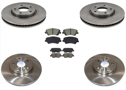 Front and Rear Brake Rotors with Brake Pads For Hyundai Veloster 2013 2015 2016