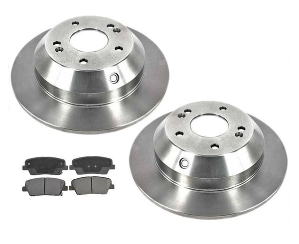 For 2010-2014 Santa Fe REAR Brake Disc Rotors With Ceramic Rear Pads
