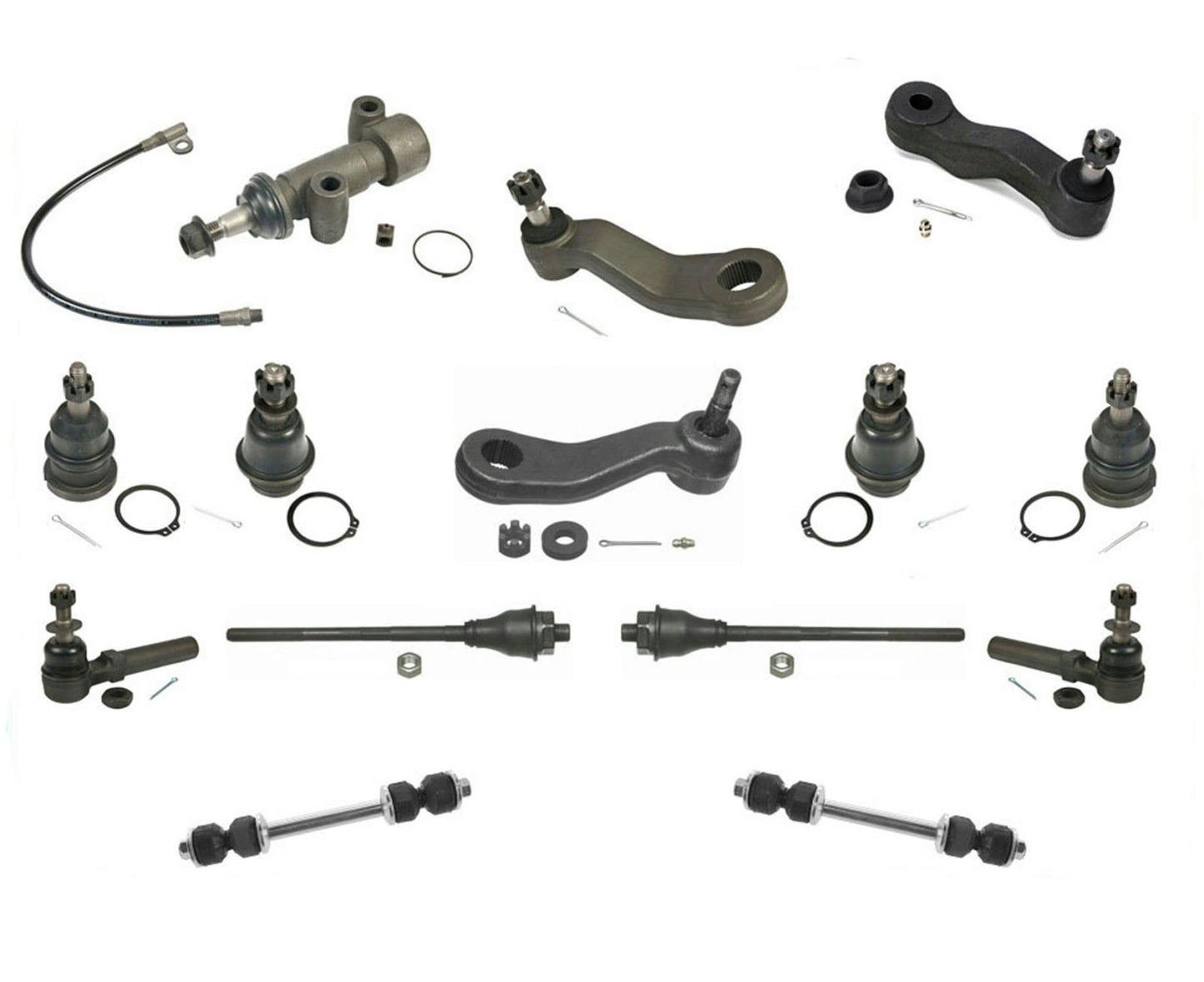 Se adapta a 01-06 Tahoe Suburban Silverado Idler Pitman Arm Ball Tie Rods Sway 14Pc