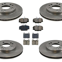 88-93 190E Without Skid Control Frt & Rr Rotors & Disc Brake Pads 6Pc Kit