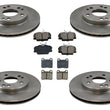 88-93 190E Without Skid Control Frt & Rr Rotors & Disc Brake Pads 6Pc Kit