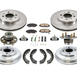Front Rotors Ceramic Pads Drum Shoes Springs Wheel Cyl Bearings For Civic 01-05