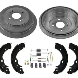 Rear Brake Drums Shoes & Springs 4Pc kit for Honda Civic Hybrid 03-05 ONLY