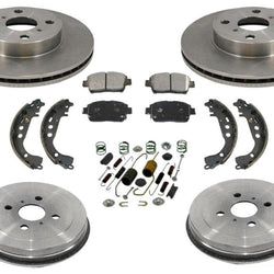 01-03 Prius Front Brake Rotors & Ceramic Brake Disc Pads Drums Shoes 7Pc