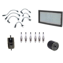 Ignition Wires Spark Plugs Oil Air & Gas Filter for Jeep Cherokee 4.0L 91-96
