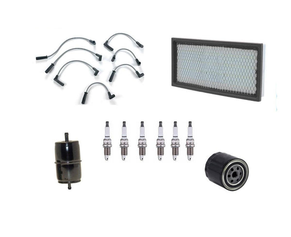 Ignition Wires Spark Plugs Oil Air & Gas Filter for Jeep Cherokee 4.0L 91-96