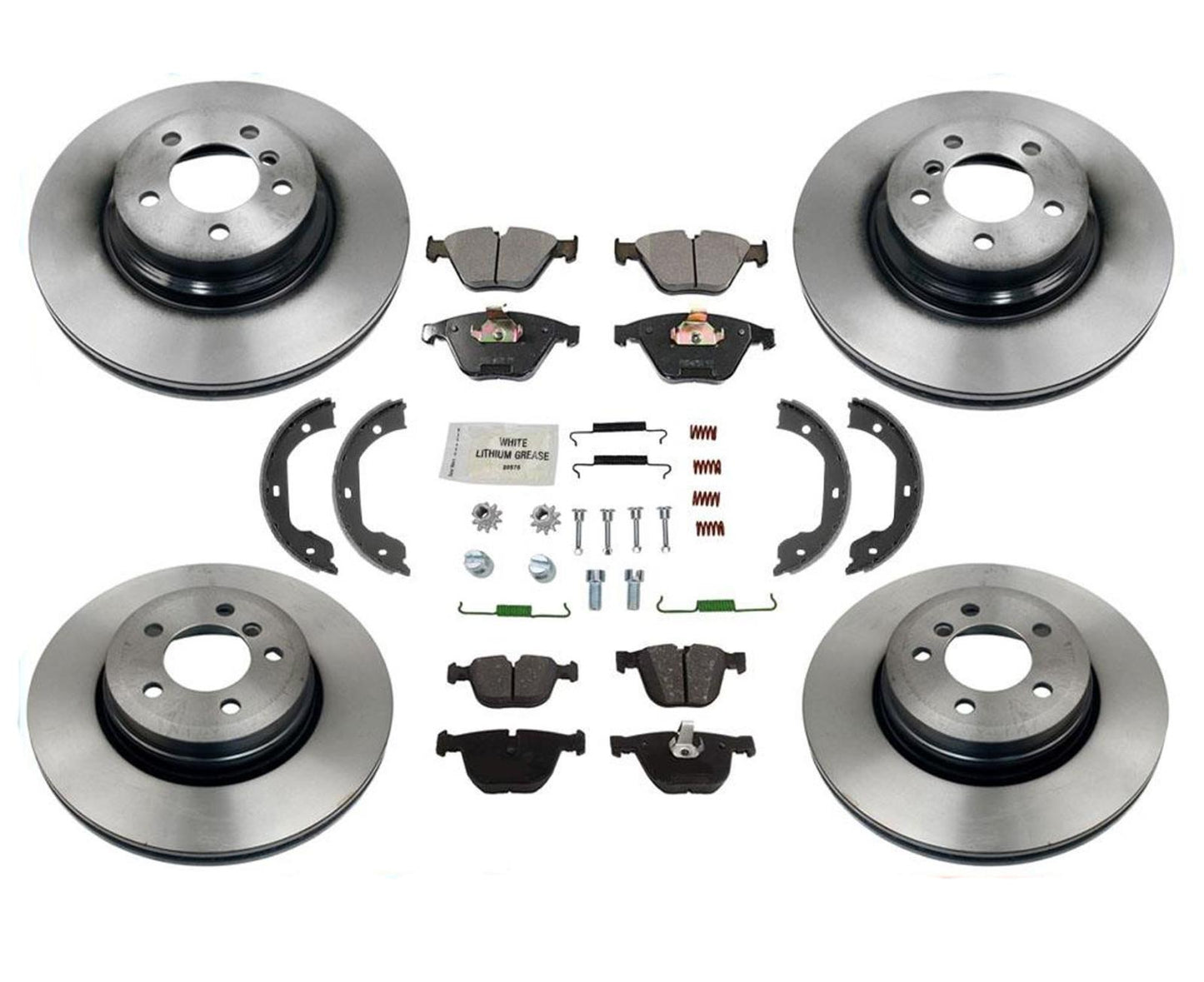 Front & Rear Disc Brake Rotors & Ceramic Pads Fits BMW 750Li 750i 2006-2008