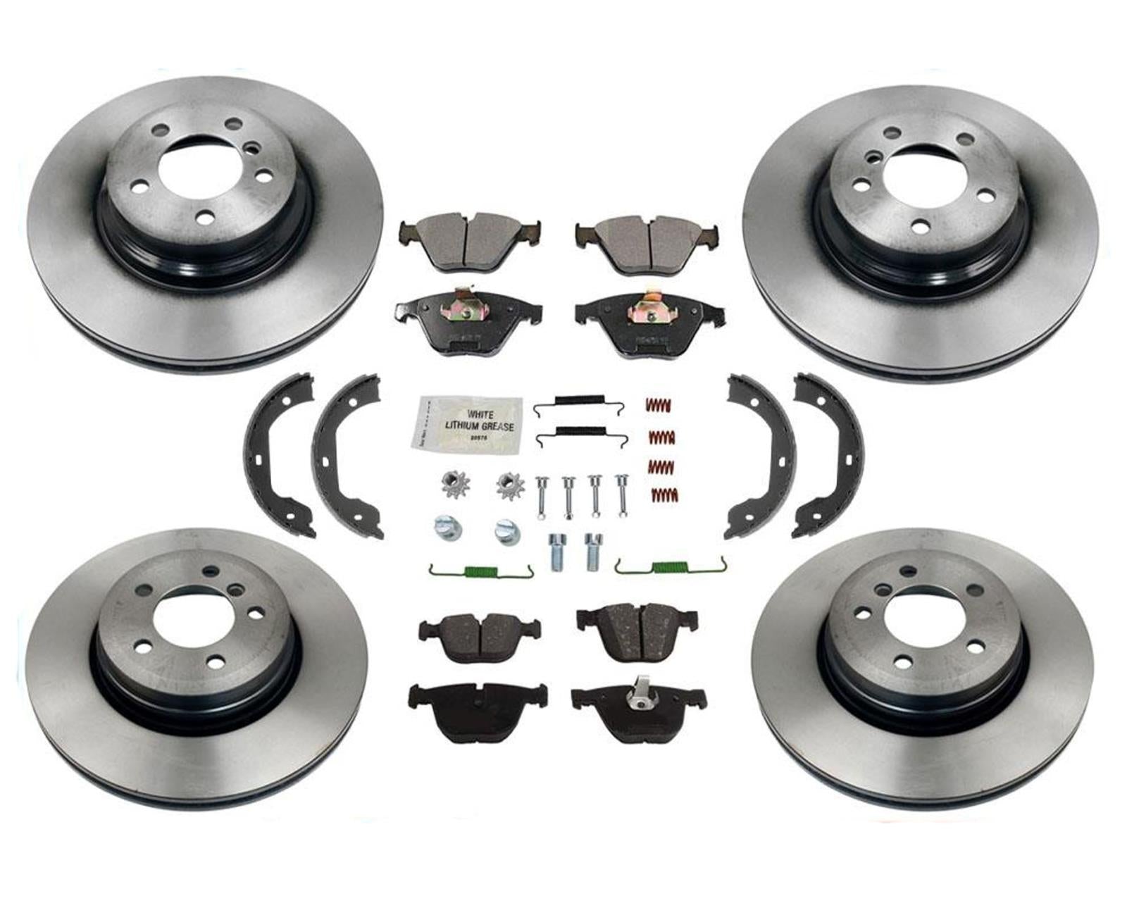 Front & Rear Disc Brake Rotors & Ceramic Pads Fits BMW 750Li 750i 2006-2008