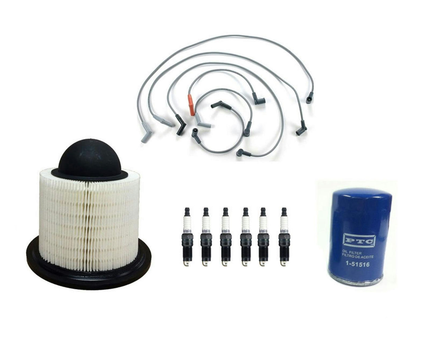Spark Plug Wires Spark Plugs Air Filter Oil Filter For 2001-2008 Ford F-150 4.2L - Photo 1