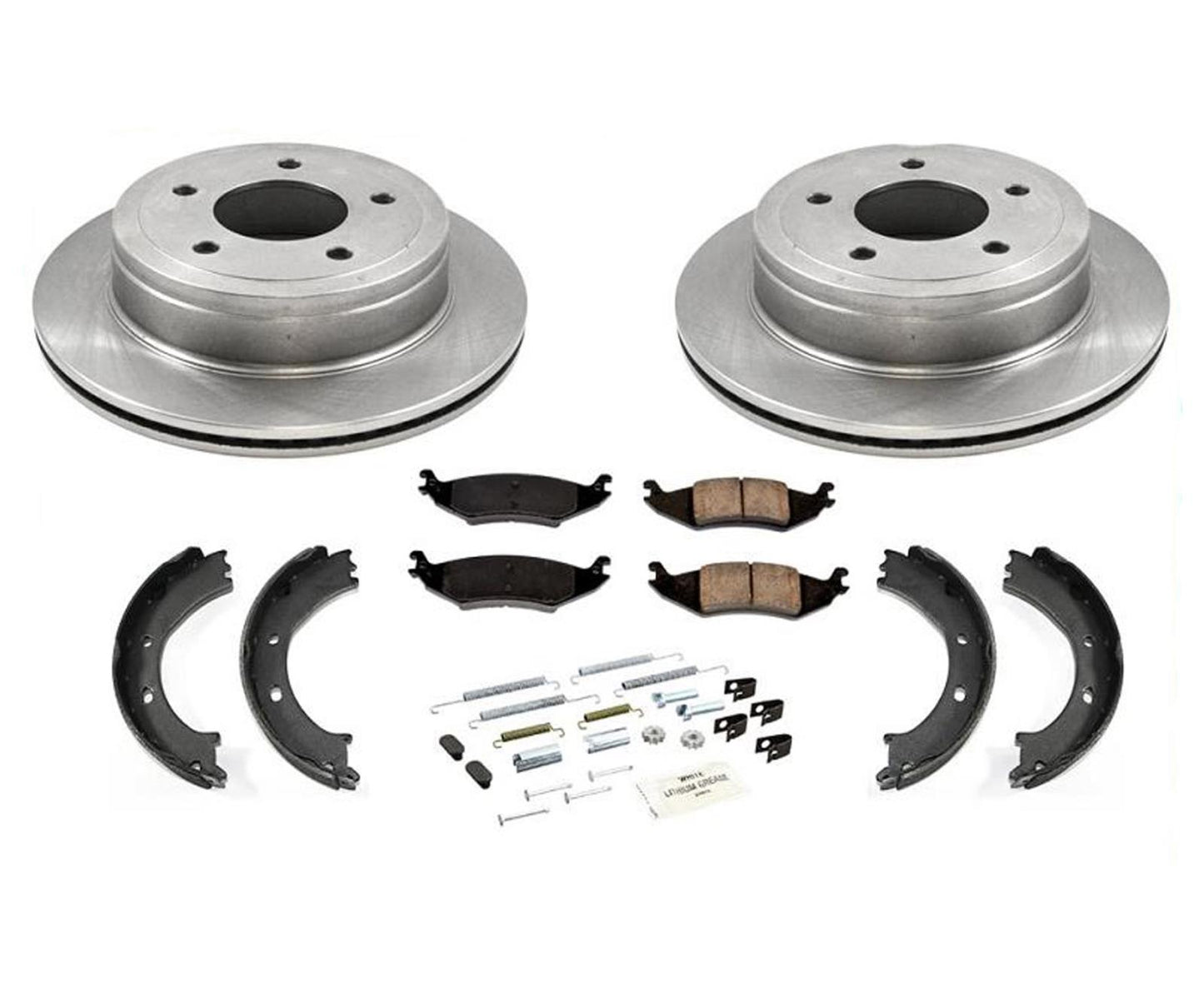 Para Ford E150 Van 04-06 (2) rotores de disco de freno trasero y pastillas de estacionamiento