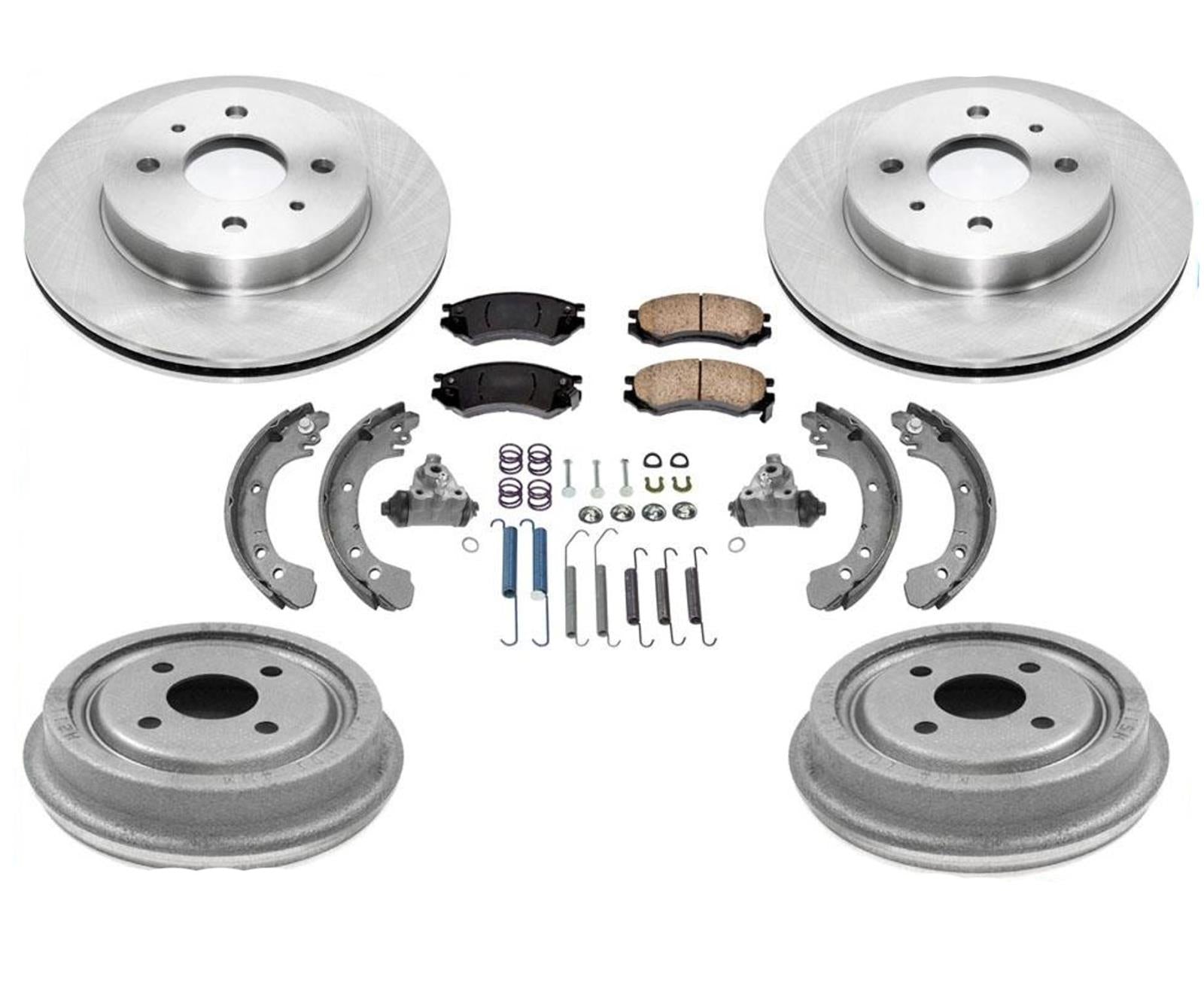 For Saturn SL SC SW 1991-2002 Frt & Rr Rotors Drums Front Pads Rear Brake Shoes