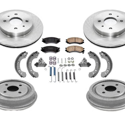 Para Saturn SL SC SW 1991-2002 Rotores delanteros y traseros Tambores Pastillas delanteras Zapatas de freno traseras