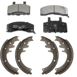 New Front Ceramic Pads & 13 x 2.5 Inch Rear Brake Shoes for Dodge Ram 2500 94-99