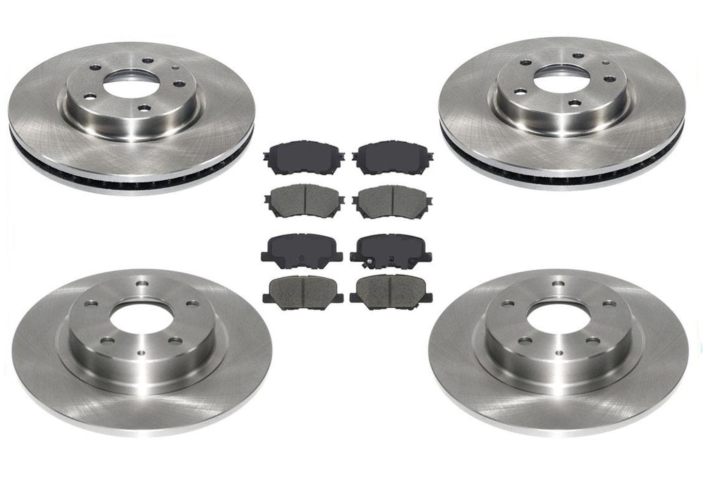 Front & Rear Brake Disc Rotors & Ceramic Brake Pads for Mazda 6 2.5L 2016-2018