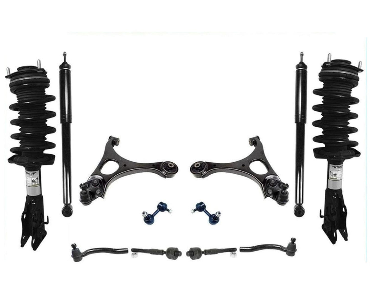Frt Coil Spring Strut and Mount Control Arms Tie Rods For 06-11 Civic Coupe 10Pc