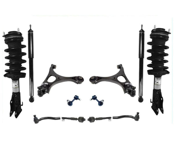 Frt Coil Spring Strut and Mount Control Arms Tie Rods For 06-11 Civic Coupe 10Pc
