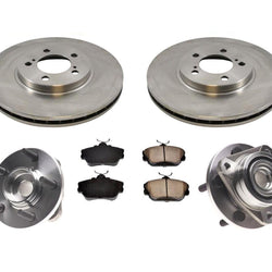 01-07 Taurus Wheel Bearings Hub Assembly Front Disc Rotors Ceramic Pads 5Pc Kit