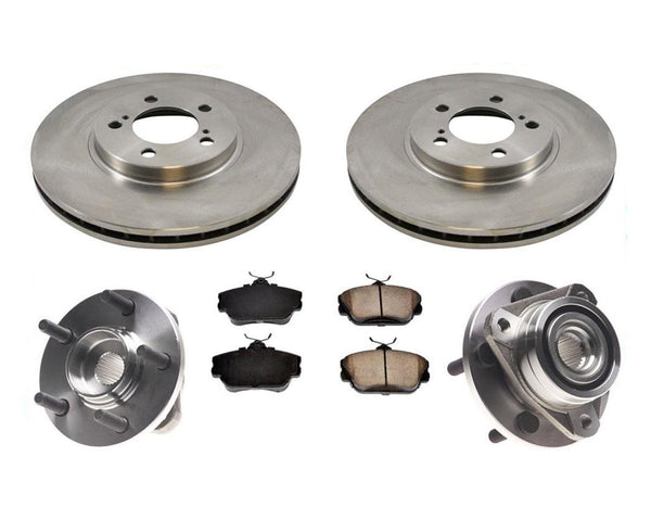 01-07 Taurus Wheel Bearings Hub Assembly Front Disc Rotors Ceramic Pads 5Pc Kit