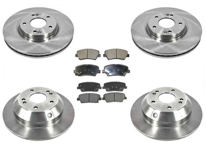 Front & Rear Brake Disc Rotors & Ceramic Pads For Hyundai Santa Fe 2010-2012