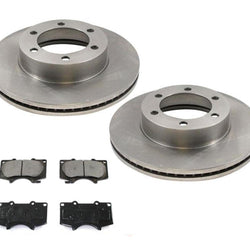 for 04-06 Tundra 04-07 Sequoia (2) Front Brake Rotors & Ceramic Pads 3pc Kit