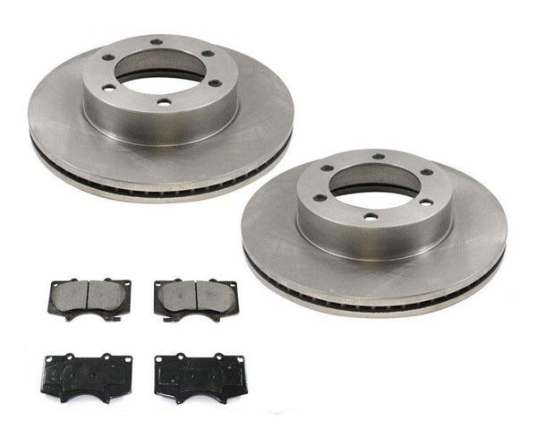 for 04-06 Tundra 04-07 Sequoia (2) Front Brake Rotors & Ceramic Pads 3pc Kit
