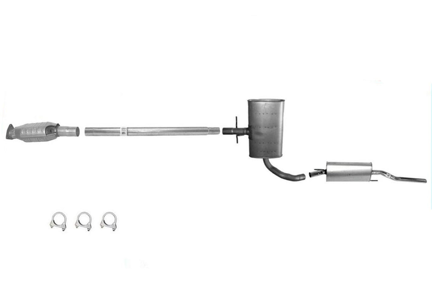 Para motor Jetta 2.0L ABA 1996-99, solo sistema de tubo de escape convertidor y silenciador