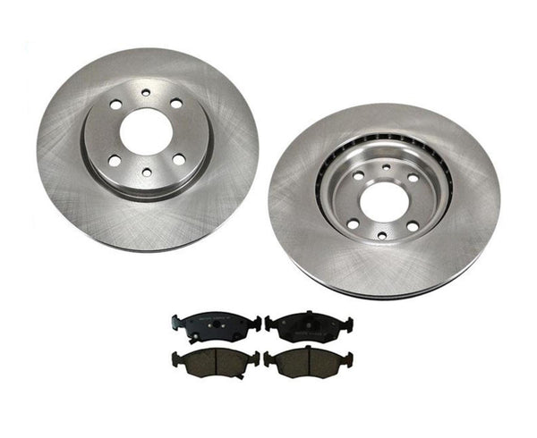 Front Brake Rotors & Ceramic Brake Pads For 2012-2017 Fiat 500 NON TURBO