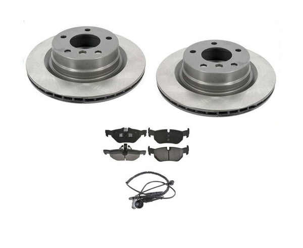 Fits For 2007-2009 BMW 328i Rear Brake Rotors Ceramic Pads Sensor 4Pc Kit