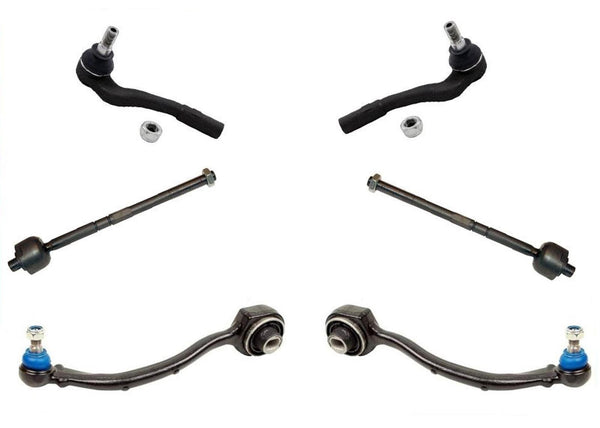 Mercedes 02-07 C230 REAR WHEEL DRIVE Control Arms Ball Joints Tie Rod Ends 6pc