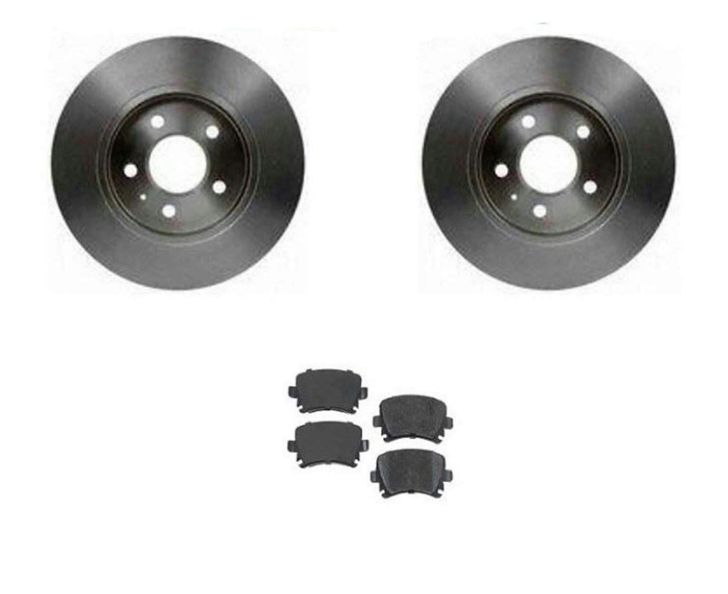 For 2005 2007 2008 Audi A4 Quattro (2) 288MM Rear Brake Rotors & Ceramic Pads