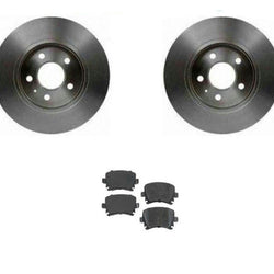 For 2005 2007 2008 Audi A4 Quattro (2) 288MM Rear Brake Rotors & Ceramic Pads