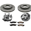 For 2006-2010 Ford Explorer Frt Wheel Hub Bearing Hubs Rotors Ceramic Pads