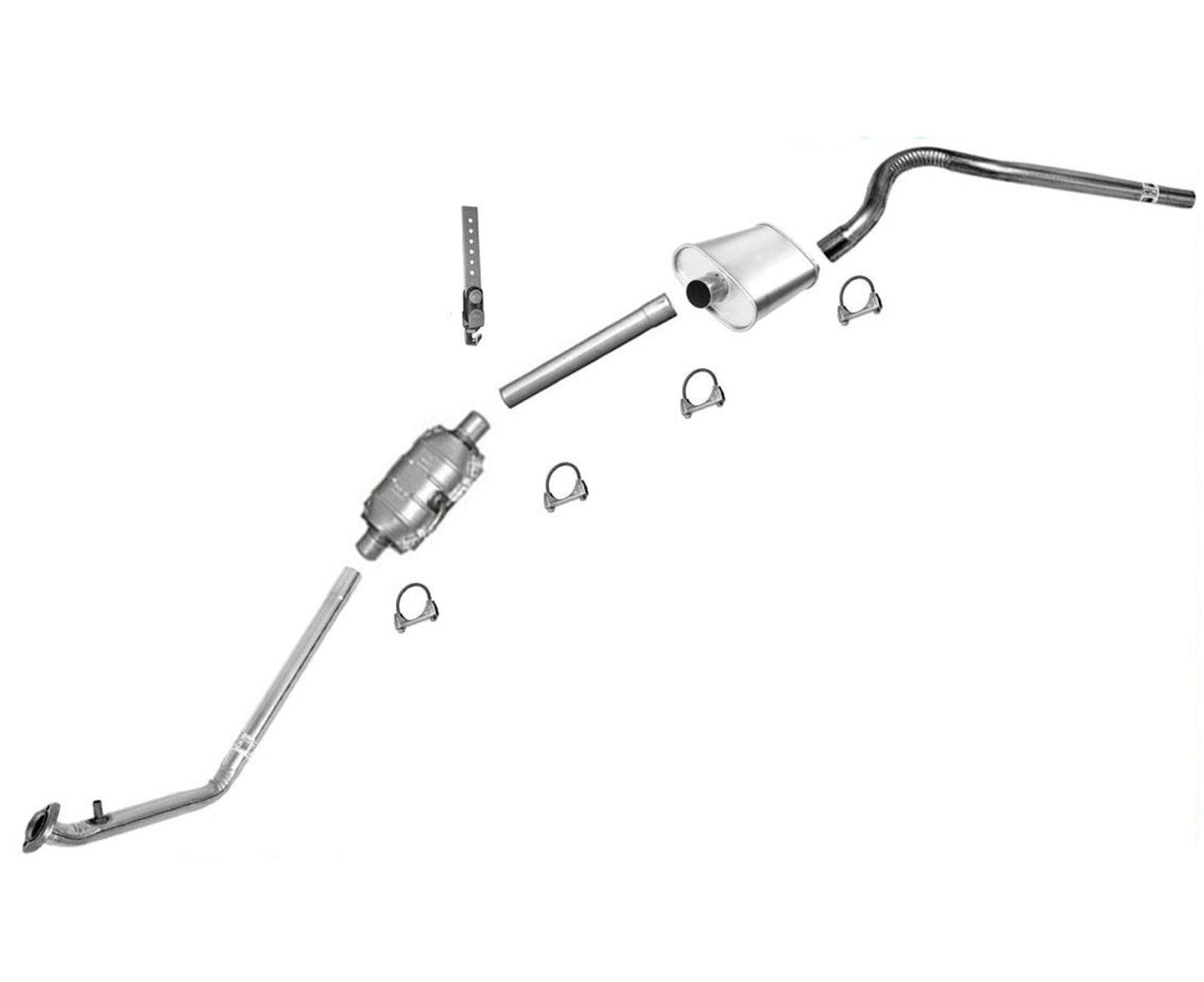 Sistema de tubo de escape silenciador 100% nuevo HECHO EN EE. UU. para Jeep CJ7 4.2L 85-86