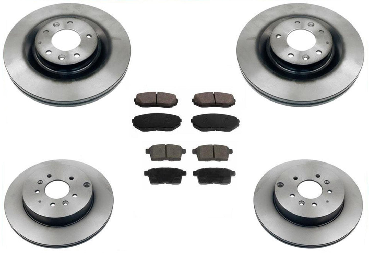 Front & Rear Brake Disc Rotors With Dash4 Ceramic Pads for Mazda CX-9 07-15