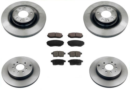 Front & Rear Brake Disc Rotors With Dash4 Ceramic Pads for Mazda CX-9 07-15