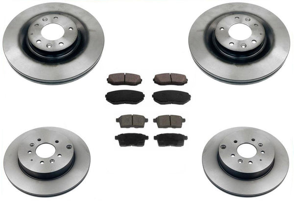 Front & Rear Brake Disc Rotors With Dash4 Ceramic Pads for Mazda CX-9 07-15
