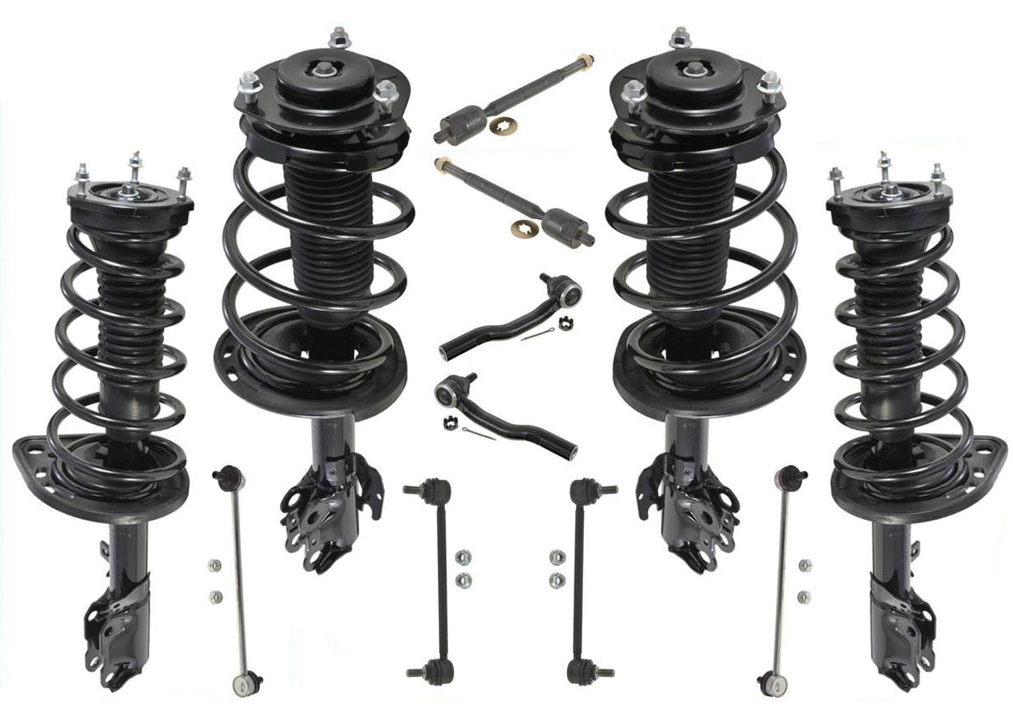 Se adapta a Camry 4cyl 2007-2011, varillas de amarre y eslabones completos delanteros y traseros.