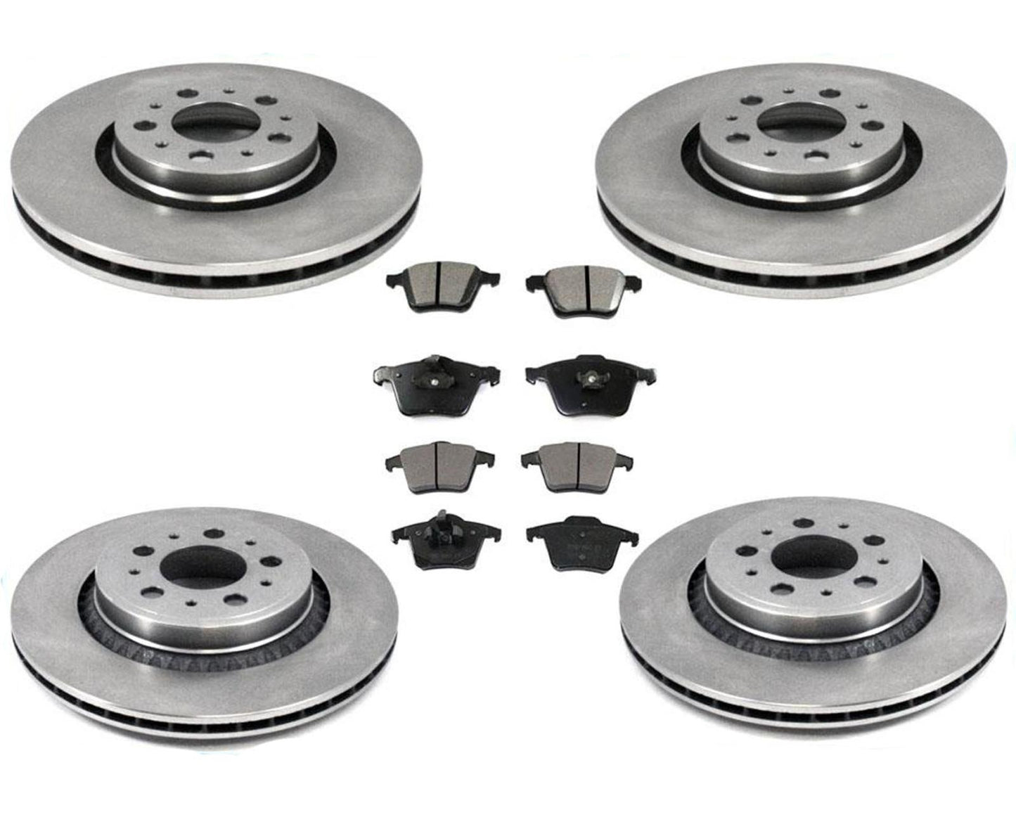Se adapta a 03-09 Volvo XC90 4.4L 328MM 13 1/4 pulgadas Rotores de freno Pastillas de cerámica Ck Rotores