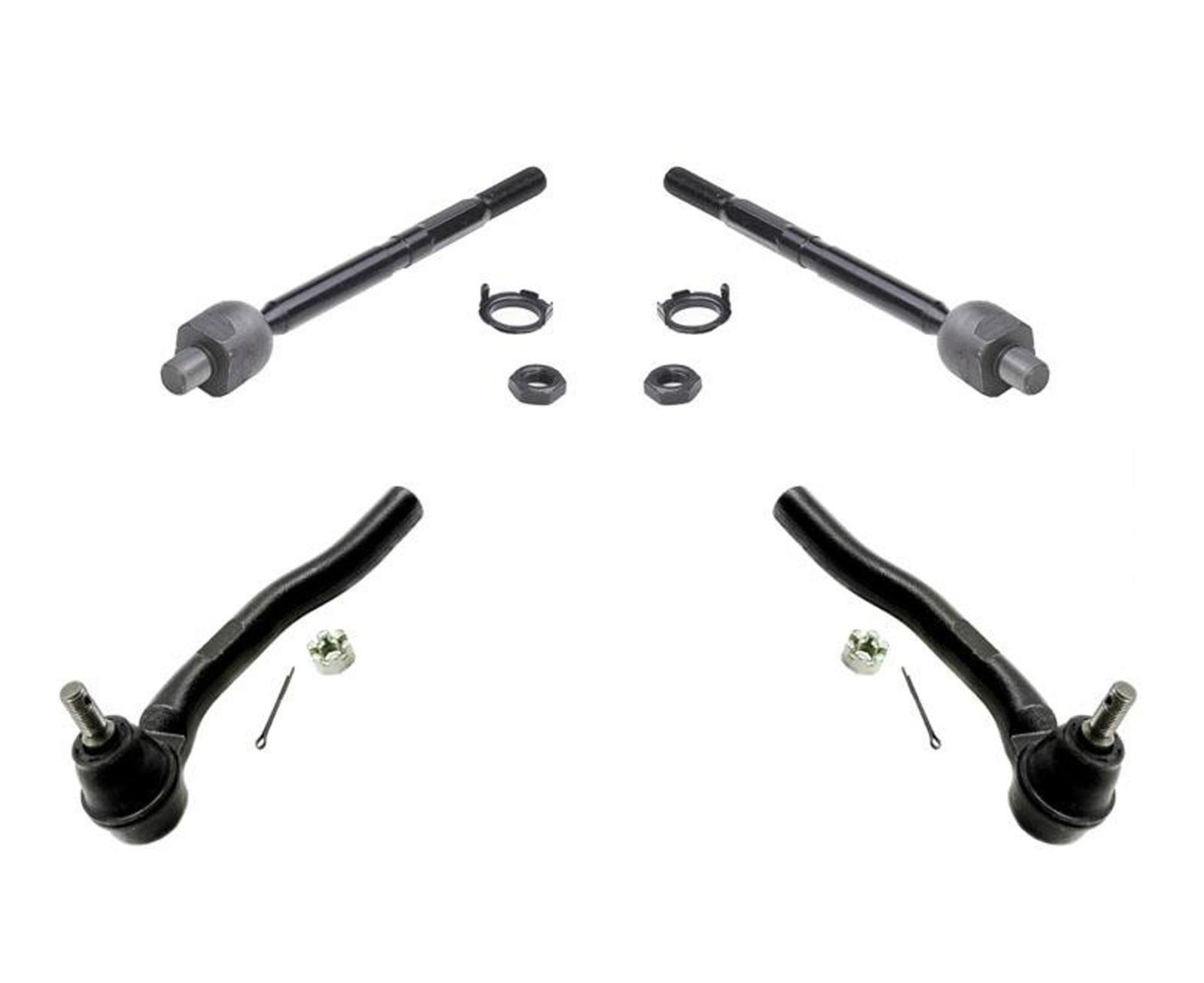 09-14 Fit Front Inner & Outer Tie Rod Ends Driver and Passenger Side 4pc