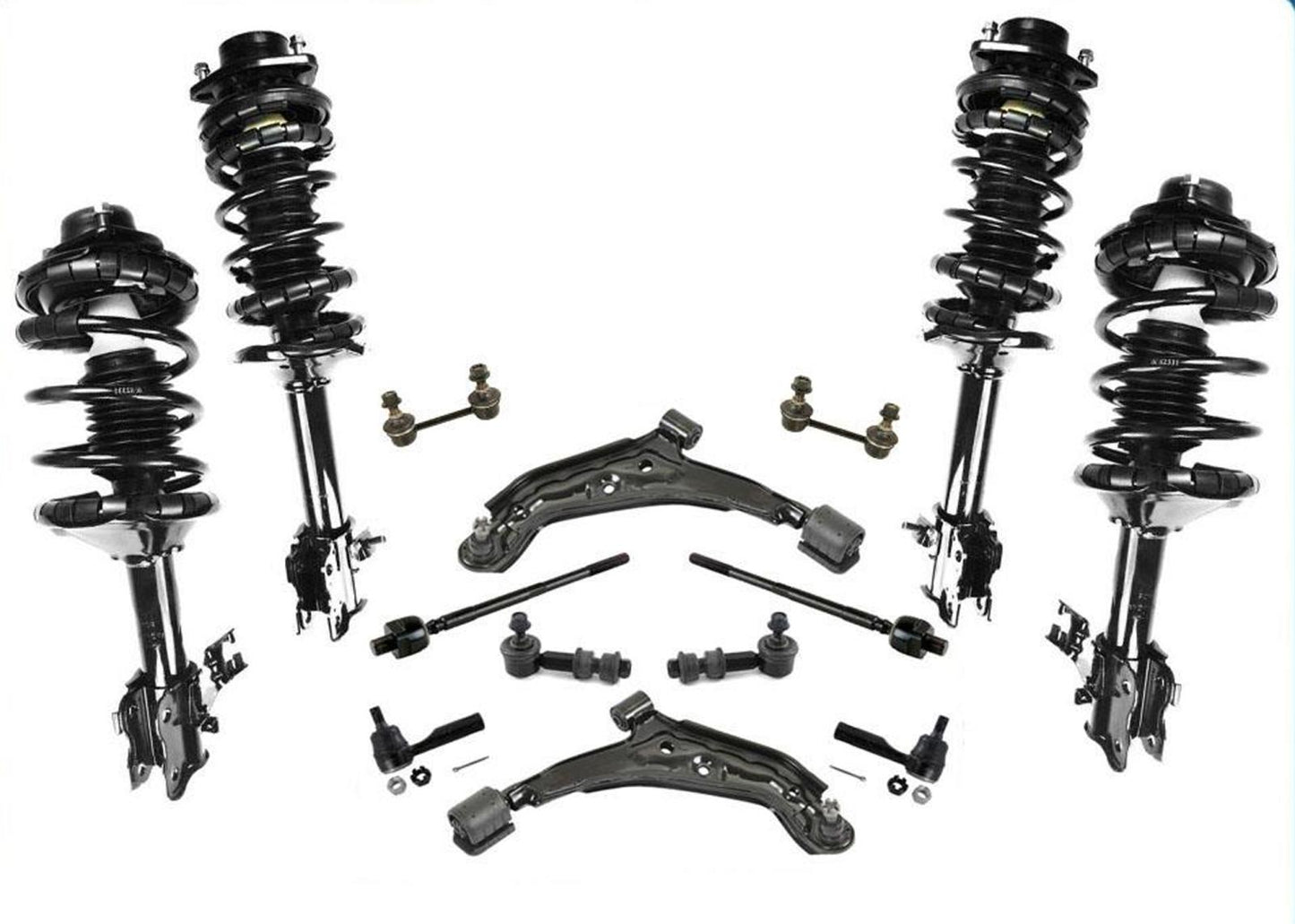 Complete Struts Control Arms Tie Rods Sway Bar Links for Nissan Altima 98-99