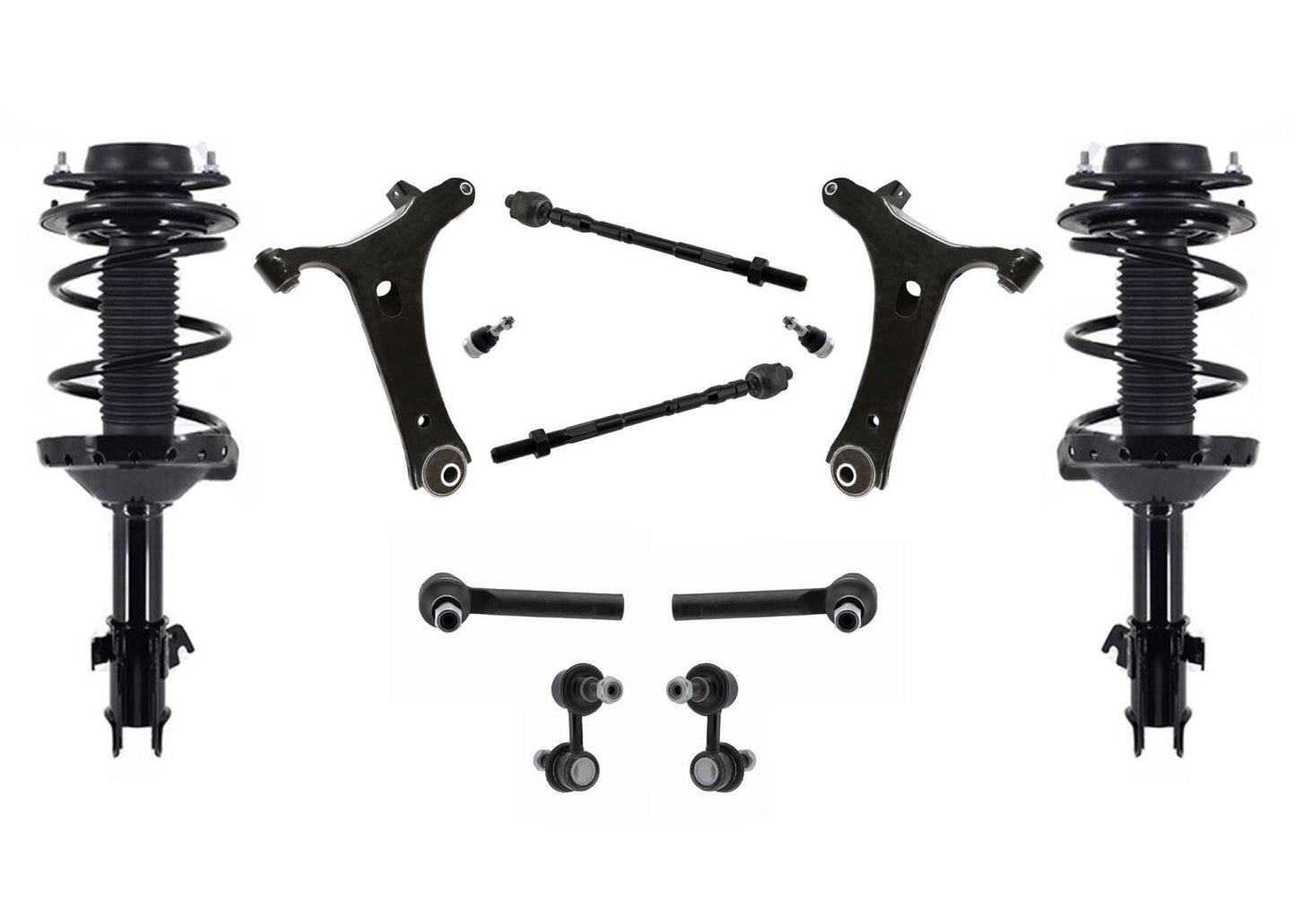 Front Strut Spring Assembly & 10 Pcs Chassis KIt For Impreza 08-11 Non Turbo