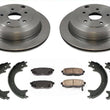 06-14 B9 Tribeca (2) Rear Brake Disc Rotors & Ceramic Pads Parking Brake Shoes