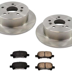 For 02-06 Camry 04-08 Solara 05-07 Avalon Rear Brake Disc Rotors & Ceramic Pads