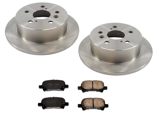 For 02-06 Camry 04-08 Solara 05-07 Avalon Rear Brake Disc Rotors & Ceramic Pads