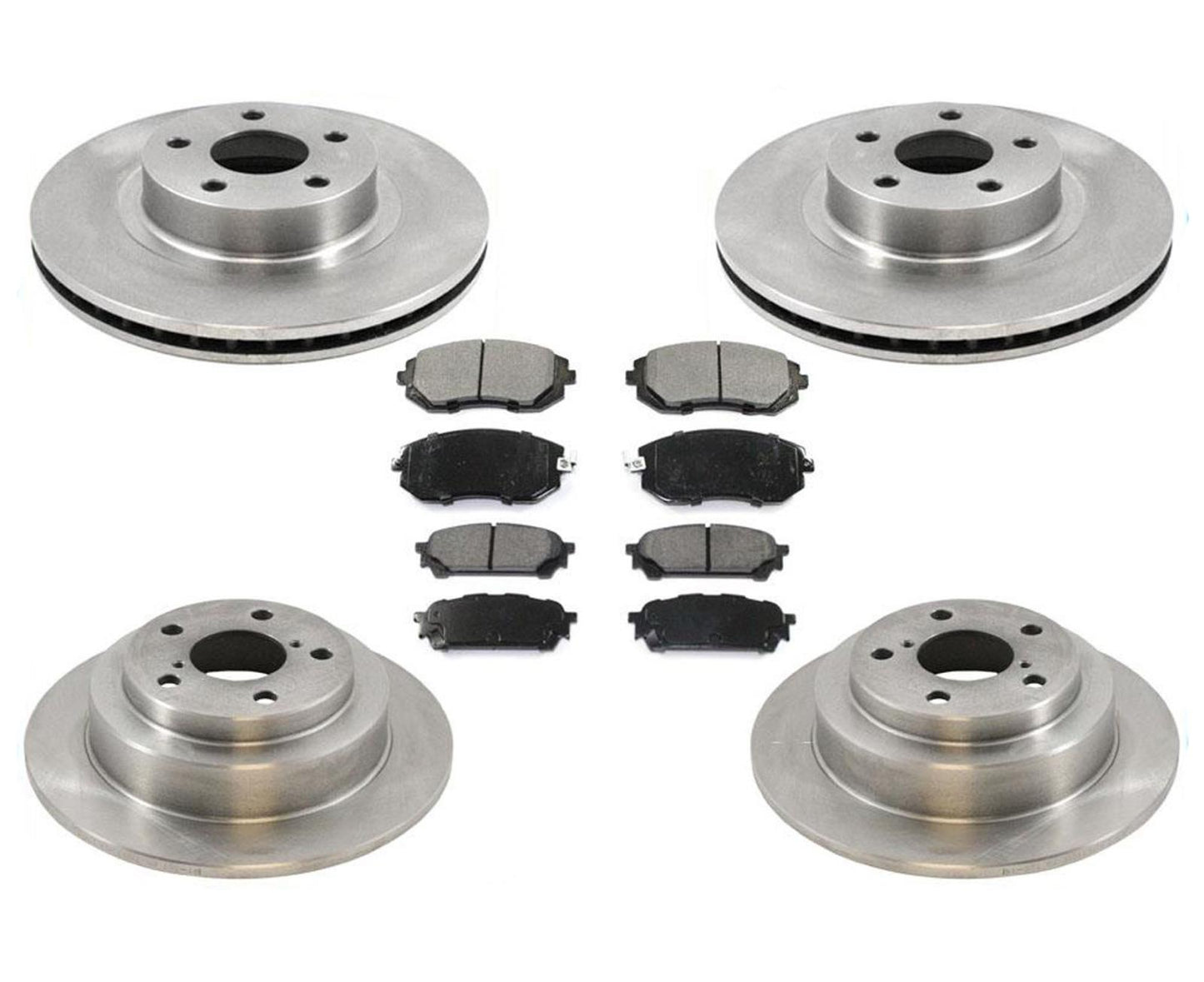 Rotores de freno delantero y trasero y pastillas de cerámica para Impreza 2.5L Base no Turbo 04-07