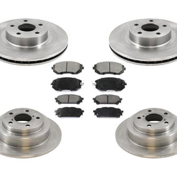 Front & Rear Brake Rotors & Ceramic Pads For 04-07 Impreza 2.5L Base Non Turbo