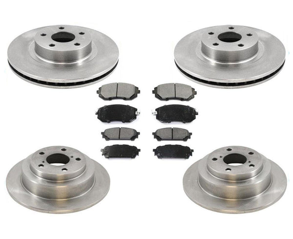 Front & Rear Brake Rotors & Ceramic Pads For 04-07 Impreza 2.5L Base Non Turbo