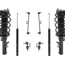 Front Strut Coil Spring Assembly & Rear Shock + Sway Bar Links Mazda 3 5