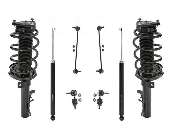 Front Strut Coil Spring Assembly & Rear Shock + Sway Bar Links Mazda 3 5