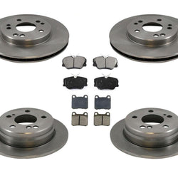 86-91 300E Base Tracción en las ruedas traseras Rotores de disco de freno delanteros y traseros y pastillas de freno de disco 6P
